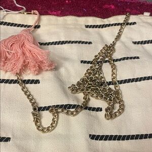 Tribe Alive Pink Tassel and Gold Chain Accessory